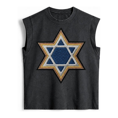 Star of David - Vintage Washed Tank – Black