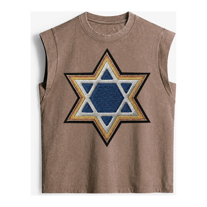 Star of David - Vintage Washed Tank – Brown