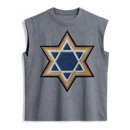Star of David - Vintage Washed Tank – Grey