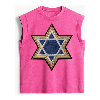 Star of David - Vintage Washed Tank – Pink