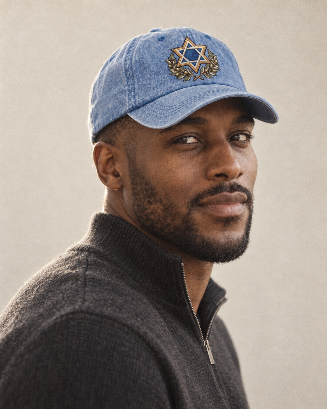 Model wearing the cap