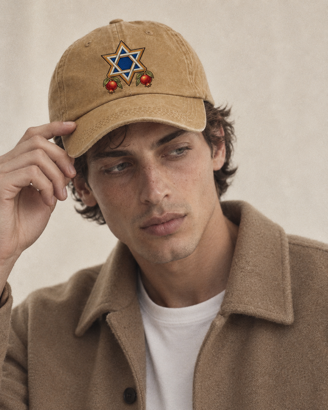 Model wearing the cap