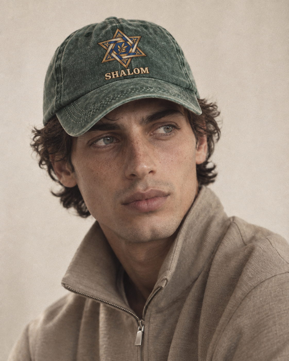 Model wearing the cap