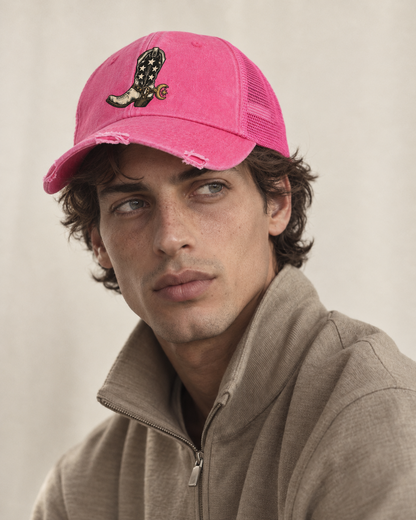 Model wearing the cap