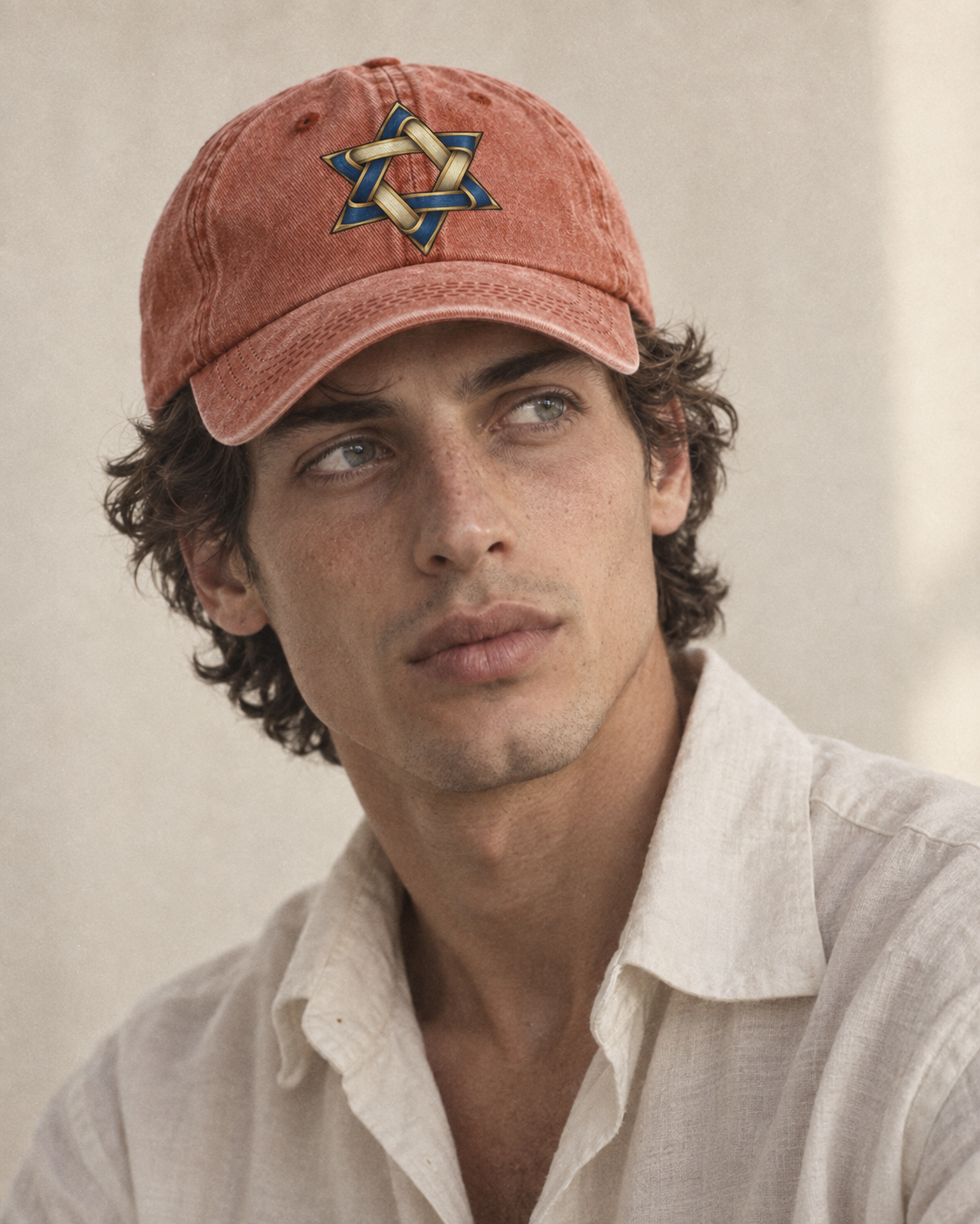 Model wearing the cap