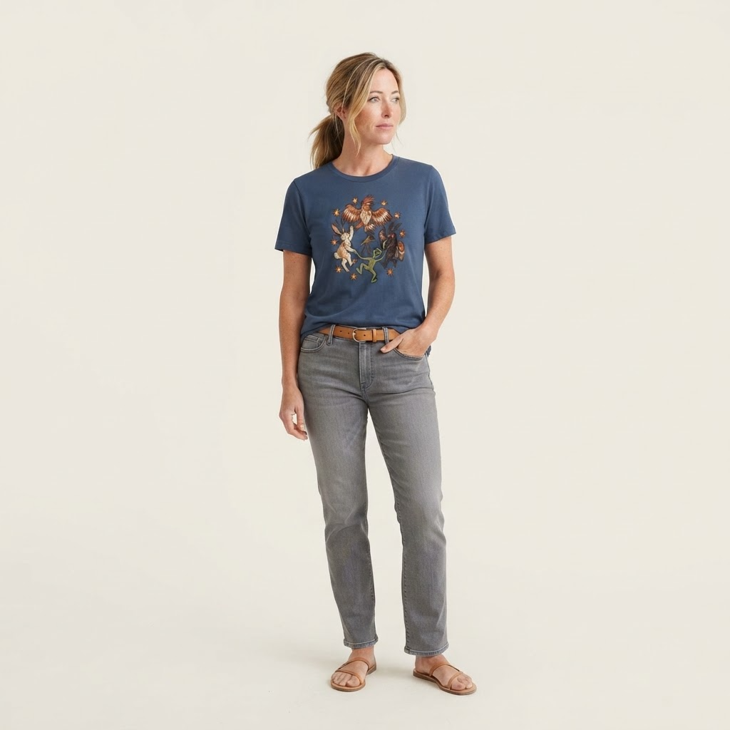 Stargazers Cryptid Hoedown Classic T-shirt – studio model photo