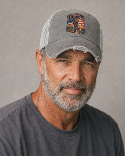Studio model wearing the hat