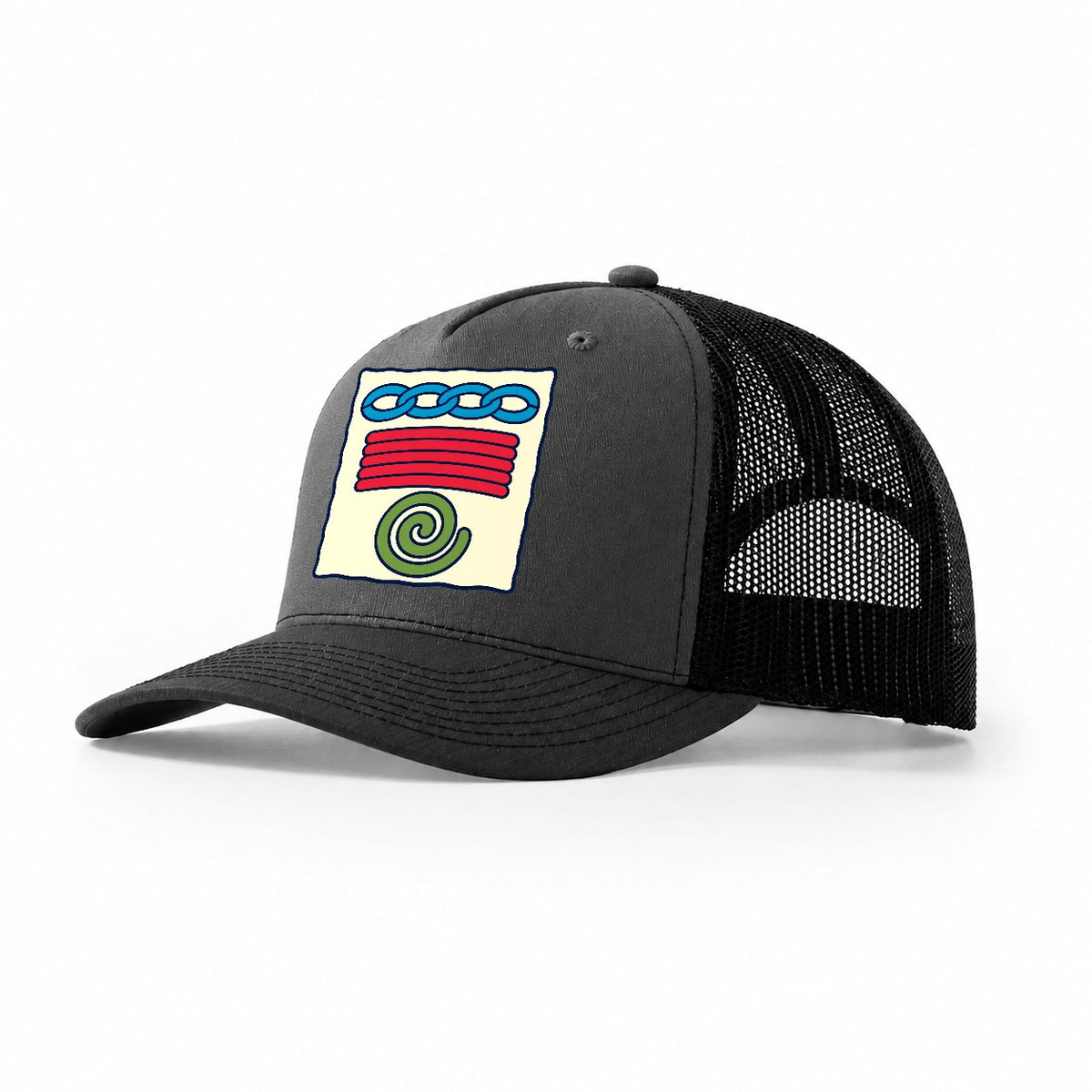 Stitch Vocabulary Trio And Needlework Trucker Hat – Dark Grey Black