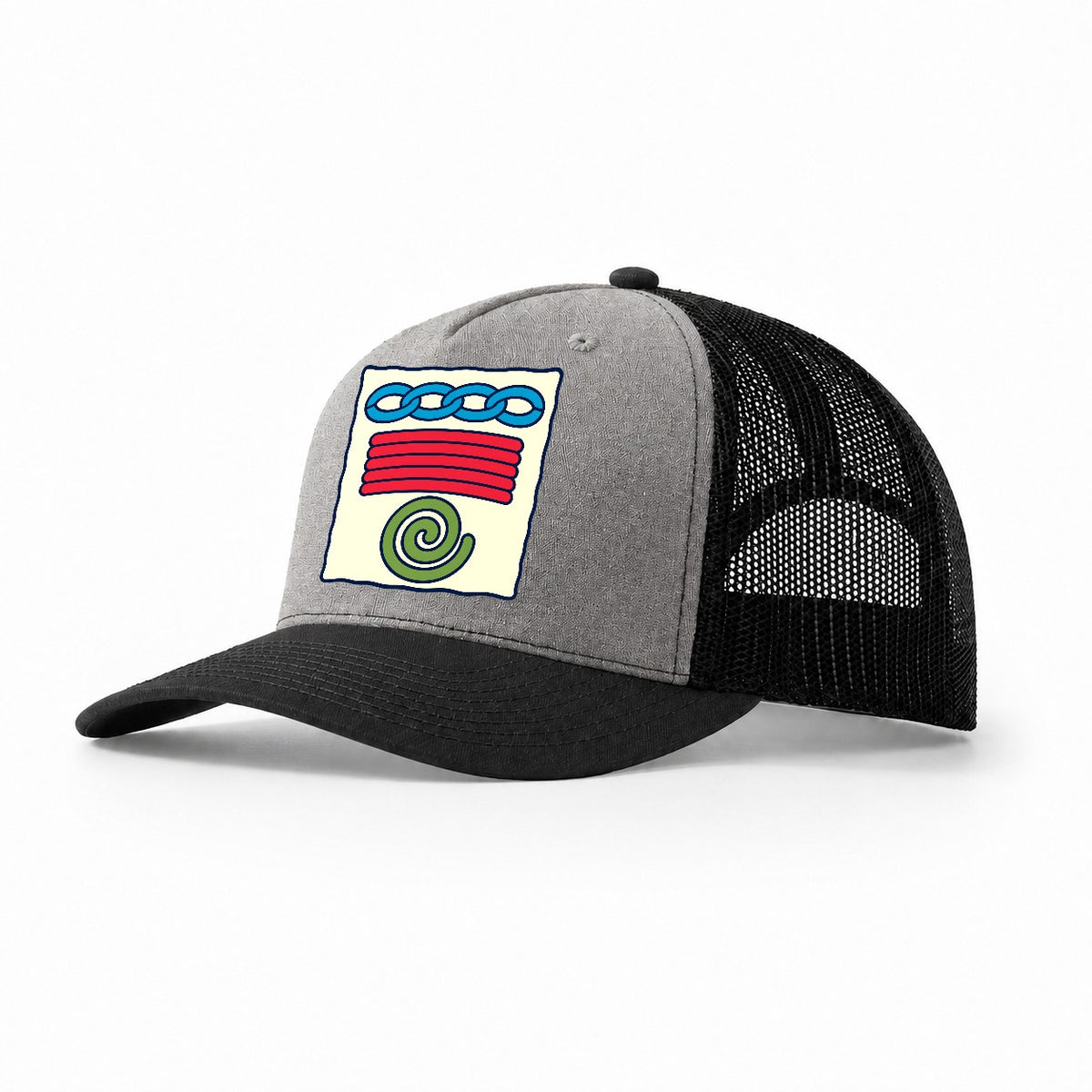 Stitch Vocabulary Trio And Needlework Trucker Hat – Grey Black