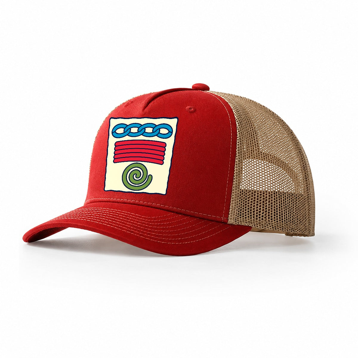 Stitch Vocabulary Trio And Needlework Trucker Hat – Red Khaki