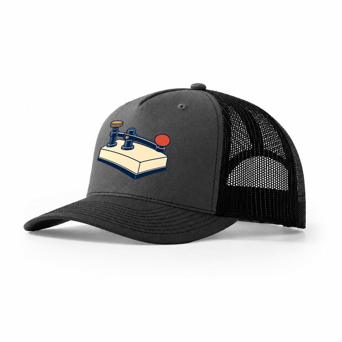 Straight Key Elevation Amateur Radio Trucker Hat – Dark Grey Black