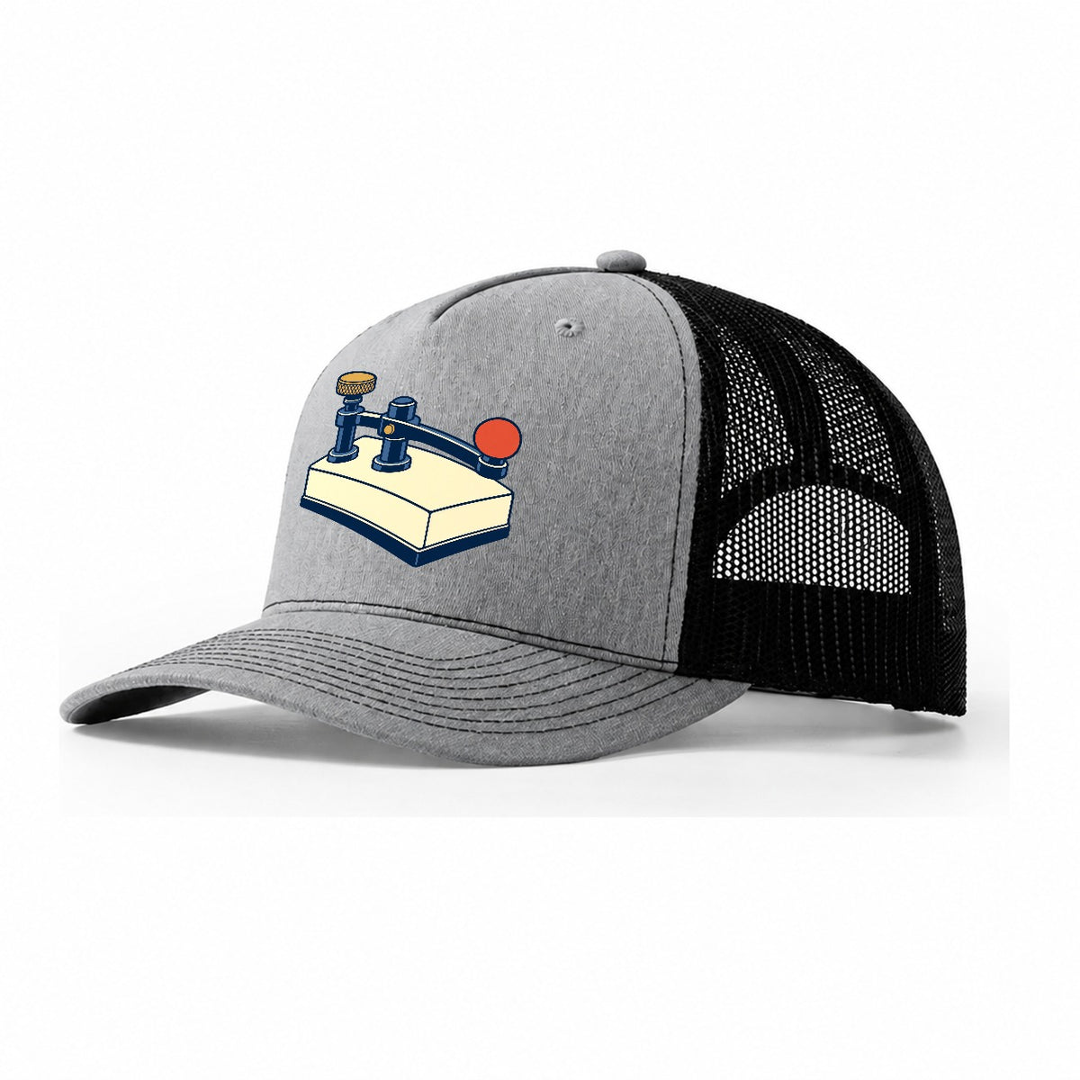 Straight Key Elevation Amateur Radio Trucker Hat – Sport Grey Black