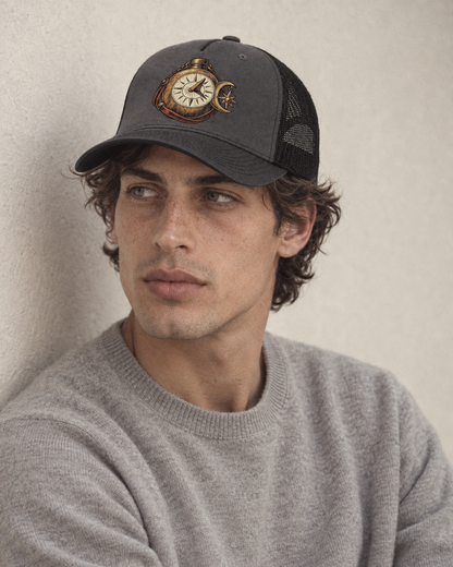 Model wearing the cap