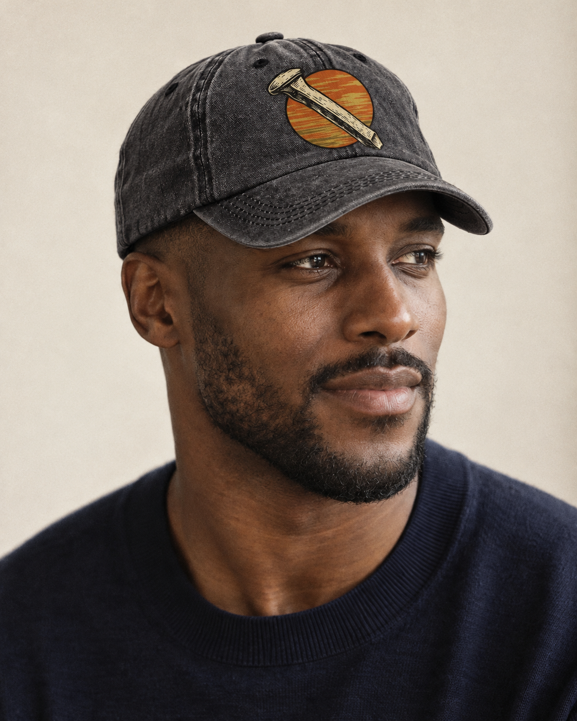 Model wearing the cap