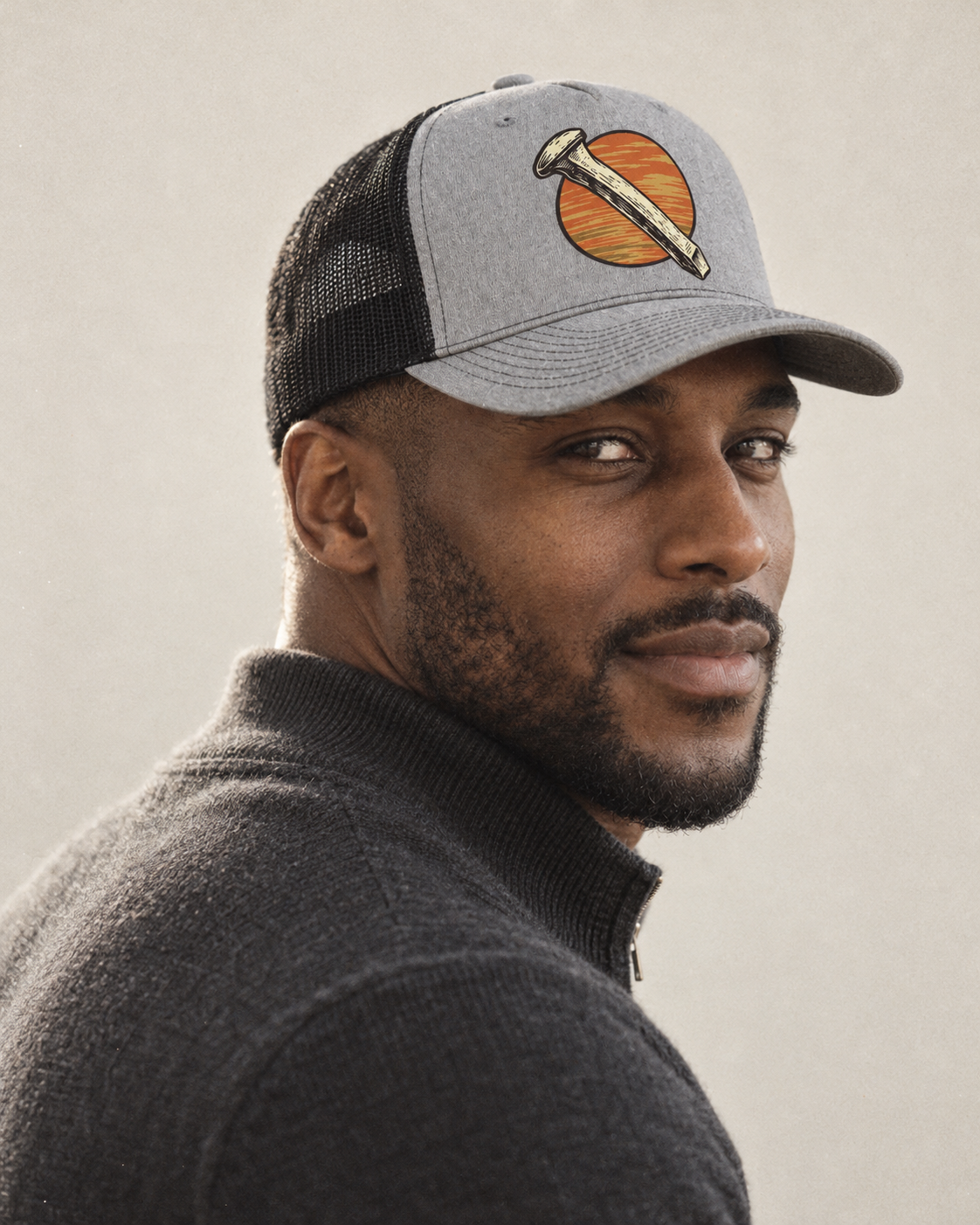 Model wearing the cap