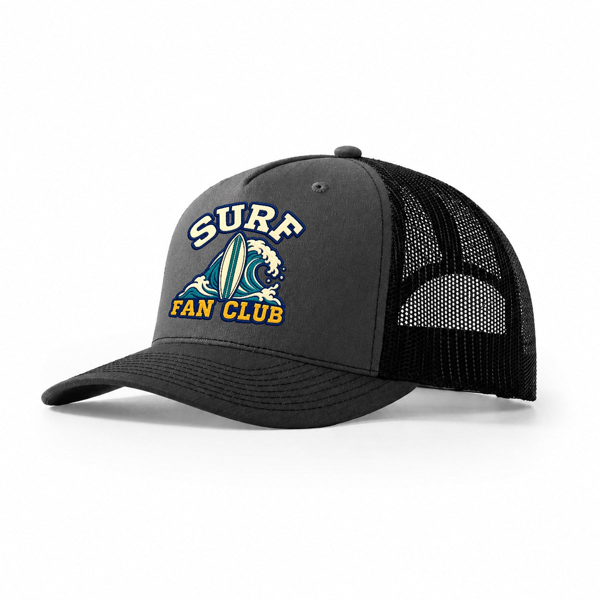 Surf Fan Club Trucker Hat – Dark Grey Black