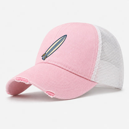 Surfboard Tiny Solo Marks Washed Trucker Hat – Light Pink