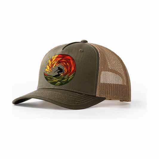 Surfer Barrel Trucker Hat – Olive Khaki