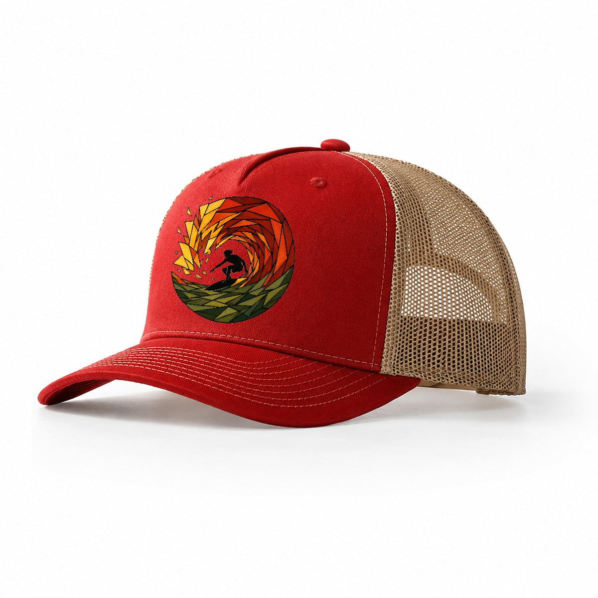 Surfer Barrel Trucker Hat – Red Khaki