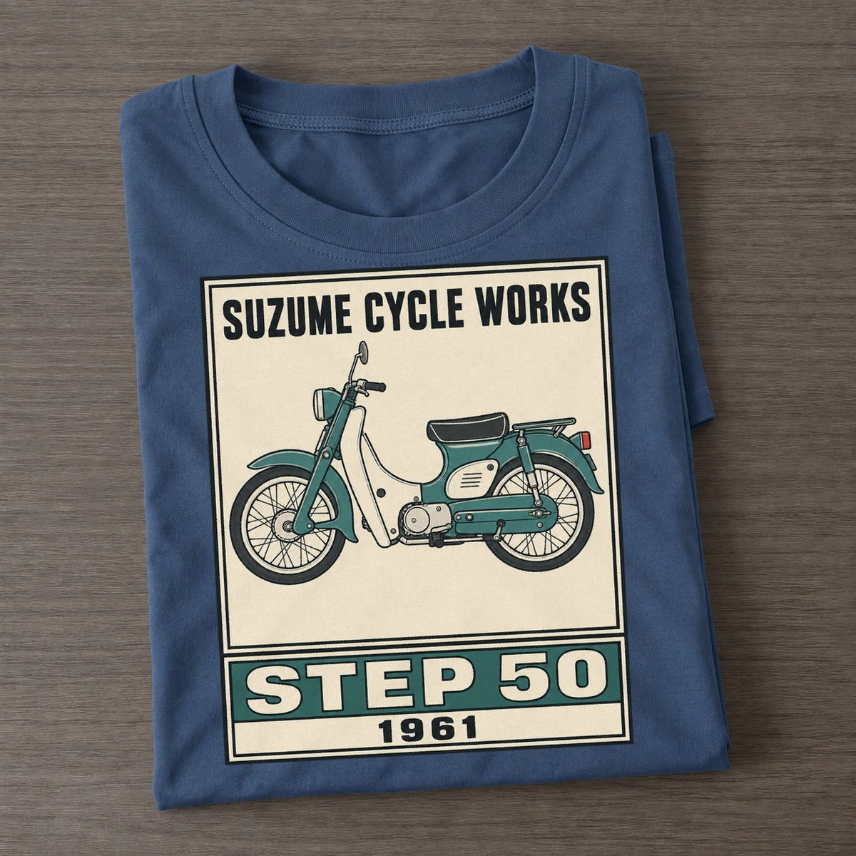 Suzume Step 50 Showa Speed Plates Classic T-shirt – Twilight Navy