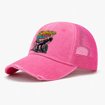 Synthesizer Player Problems Music Instruments Washed Trucker Hat – Rose