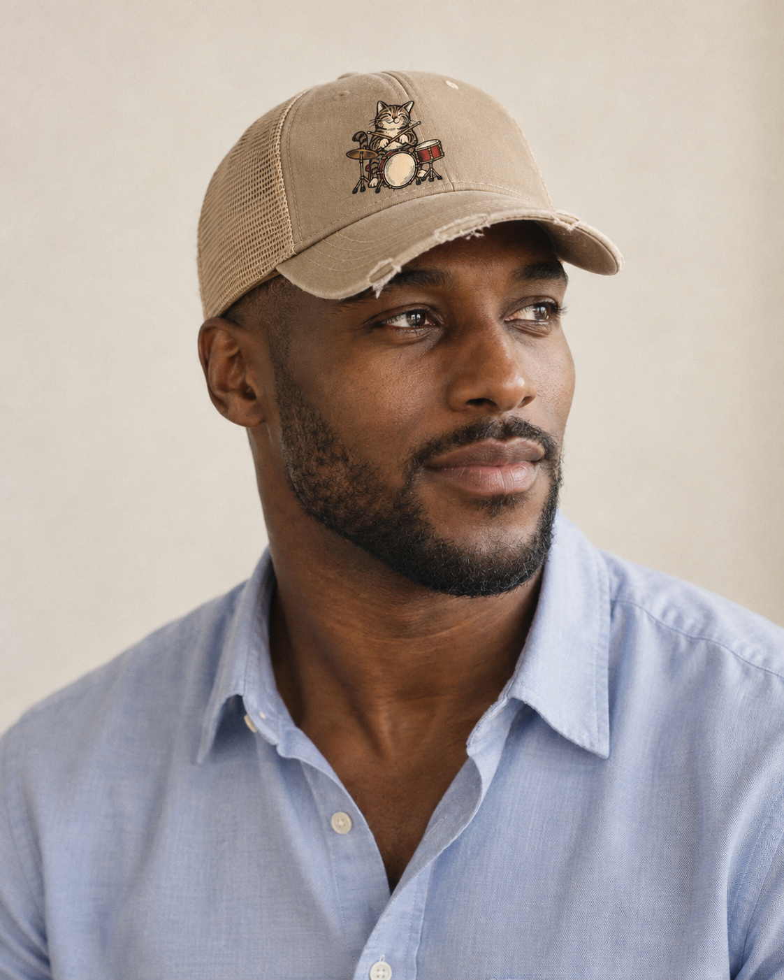 Model wearing the cap