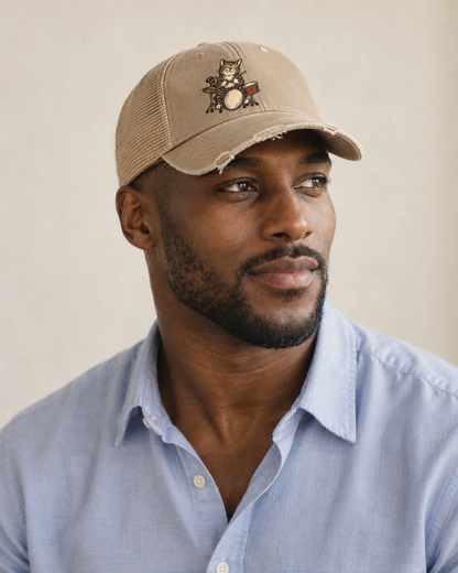 Model wearing the cap