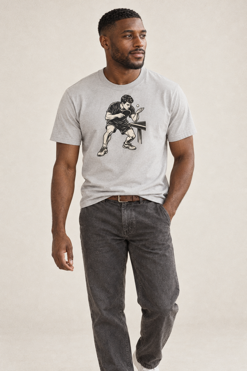 Table Tennis Low Toss Serve Global Sports Ink Figures Classic T Shirt 236F8Bfb – studio model photo