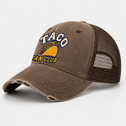 Taco Fan Club Washed Trucker Hat – Coffee