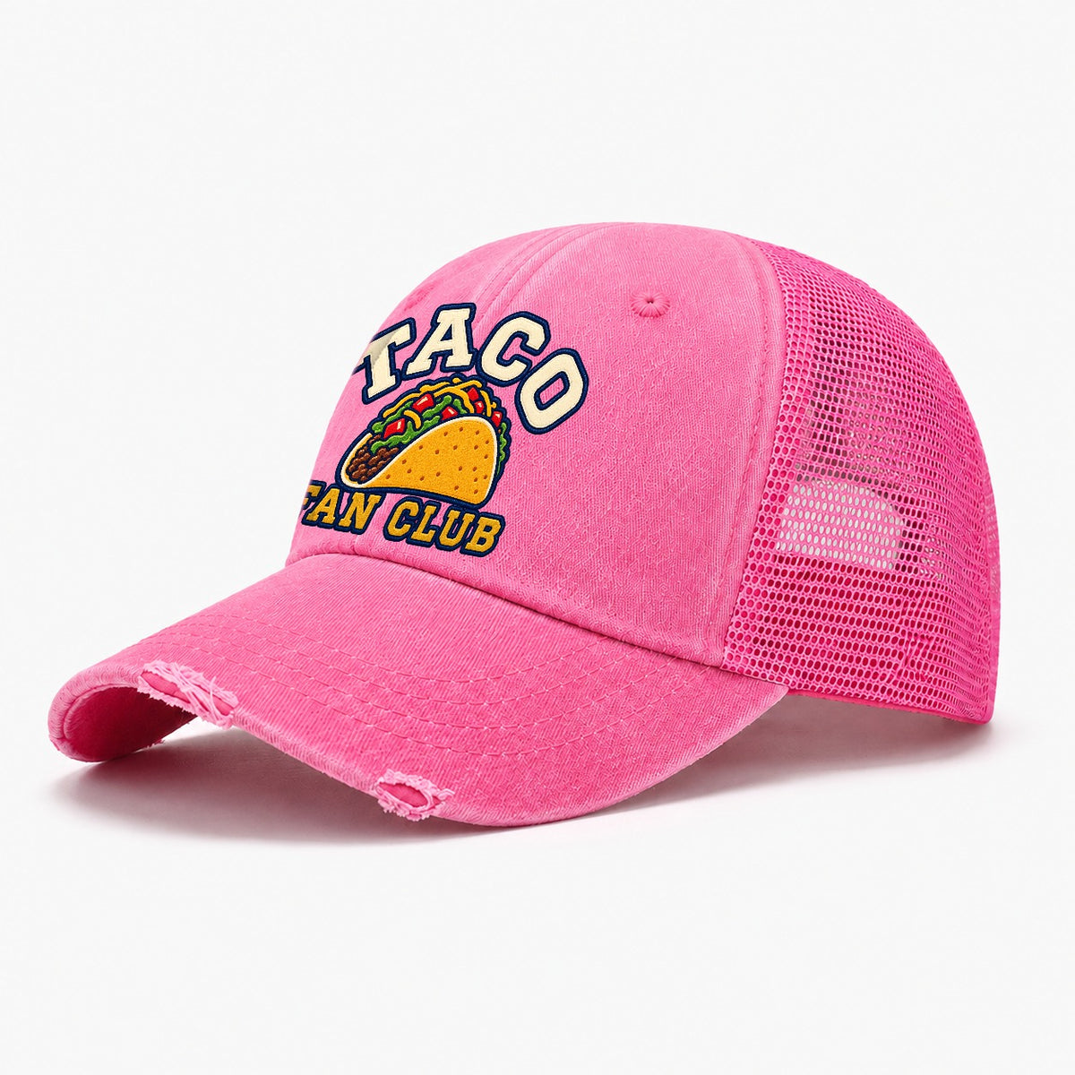 Taco Fan Club Washed Trucker Hat – Rose