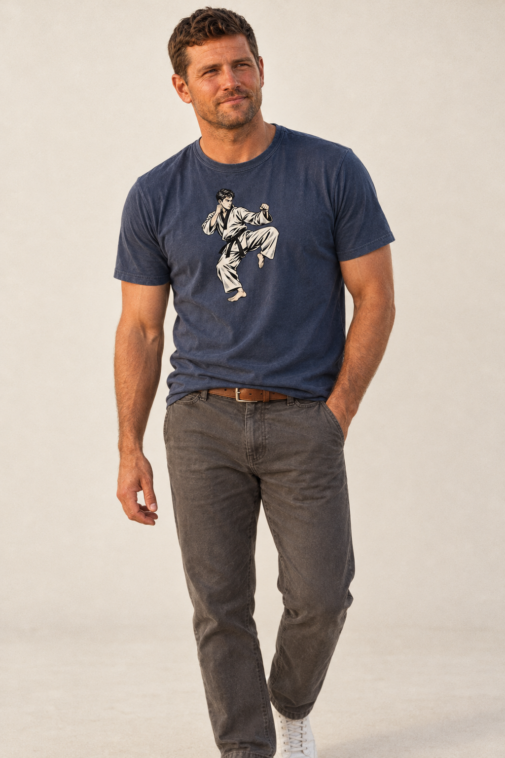 Taekwondo Guarded Counter Global Sports Ink Figures Classic T Shirt B3C38566 – studio model photo