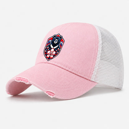 Taiwan Minimal Emblem Country Logos Washed Trucker Hat – Light Pink