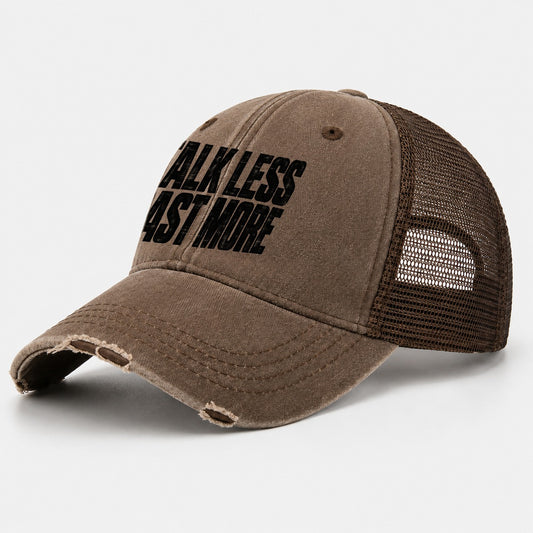 Talk Less Cast More Fishing Club Washed Trucker Hat – Coffee