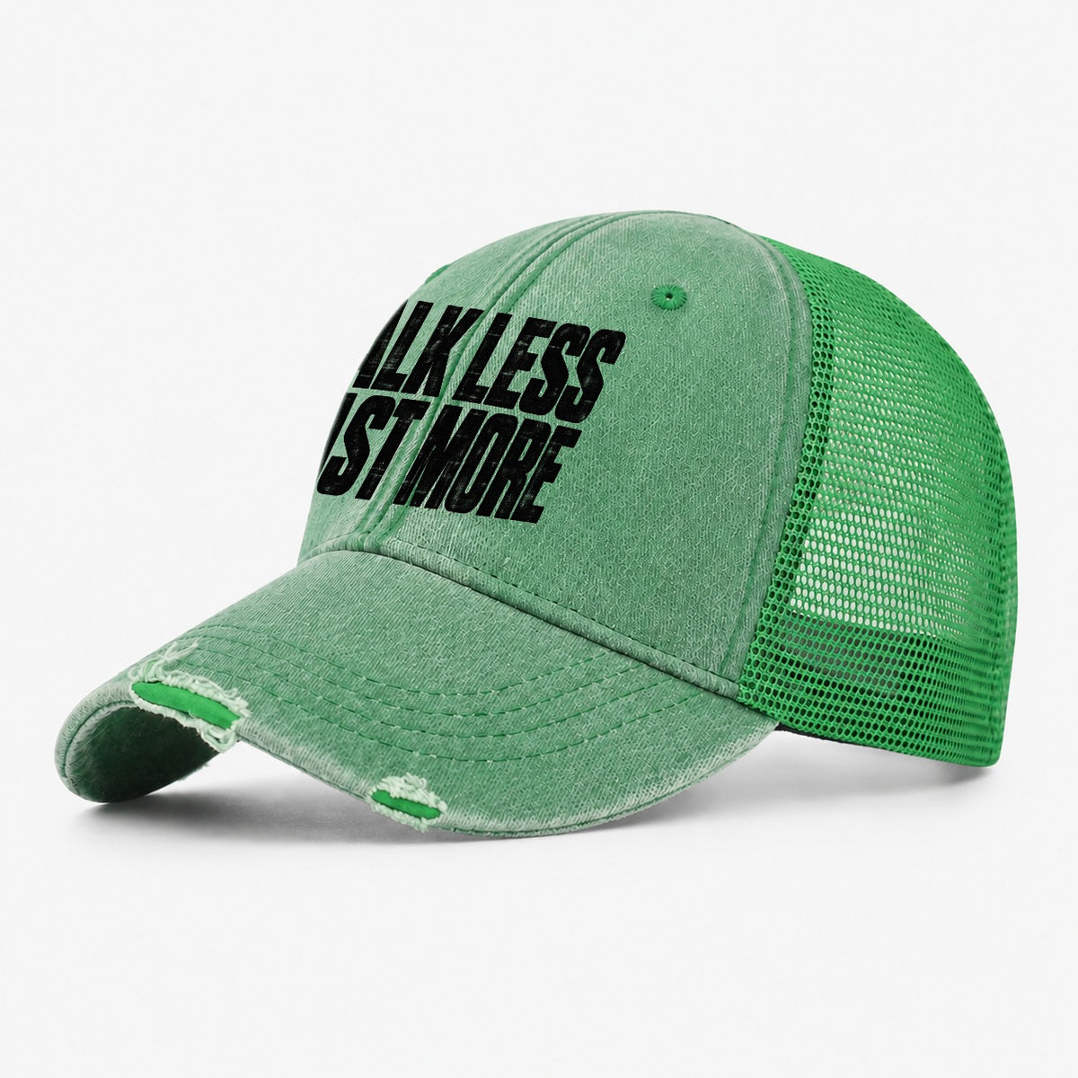 Talk Less Cast More Fishing Club Washed Trucker Hat – Ink Green