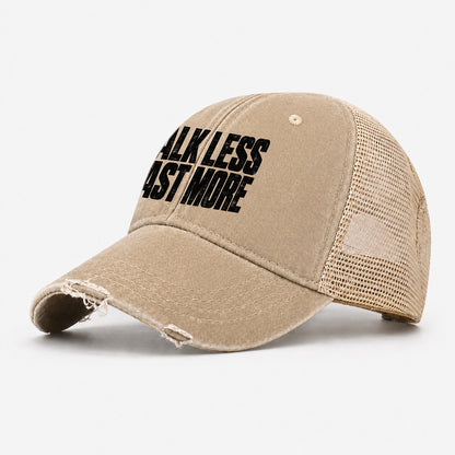 Talk Less Cast More Fishing Club Washed Trucker Hat – Khaki