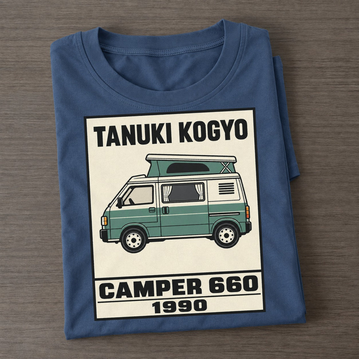 Tanuki Camper Showa Speed Plates Classic T-shirt – Twilight Navy