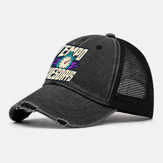Tempo Tuesdays 90S Running Clubs Washed Trucker Hat – Black