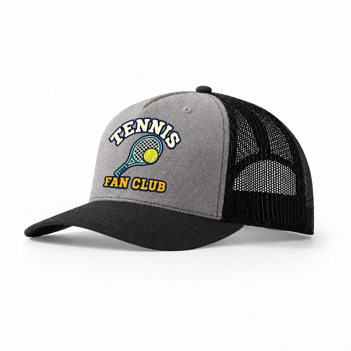 Tennis Fan Club Trucker Hat – Grey Black