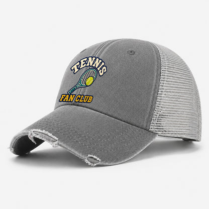 Tennis Fan Club Washed Trucker Hat – Grey