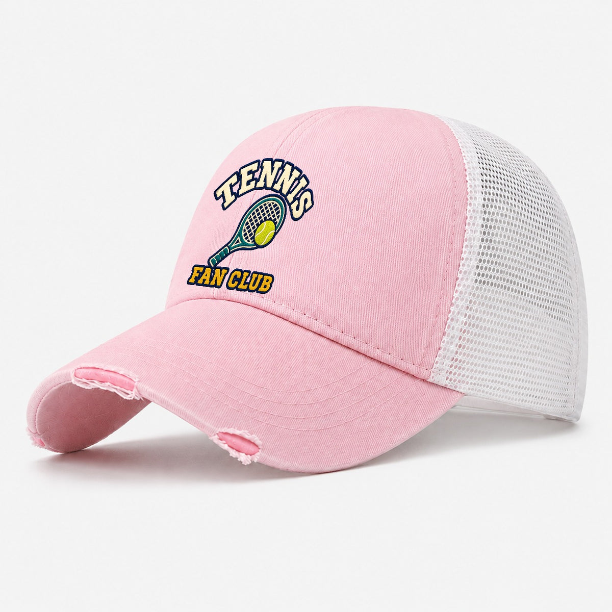 Tennis Fan Club Washed Trucker Hat – Light Pink