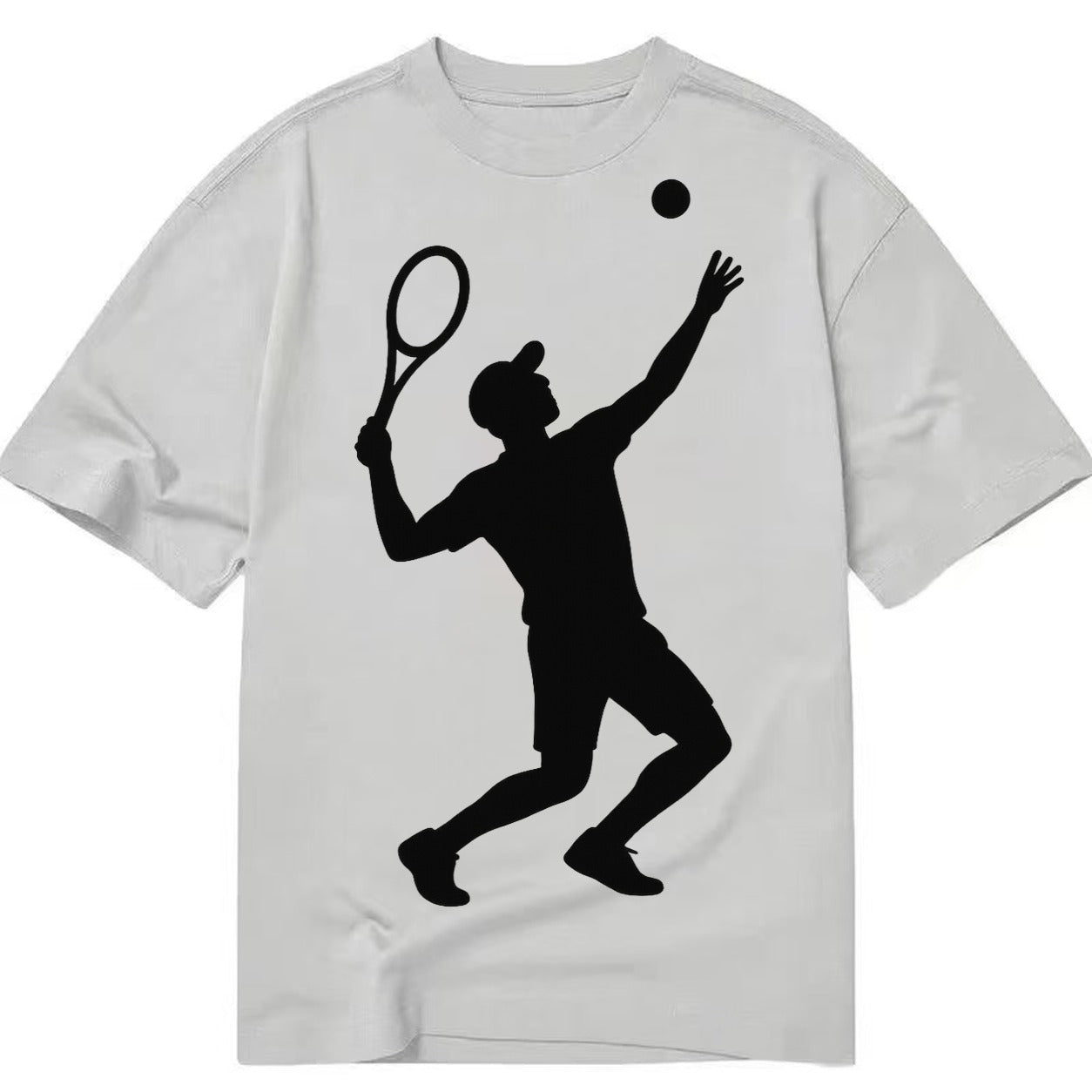 Tennis player serving powerful shot - Classic T-shirt – Grey