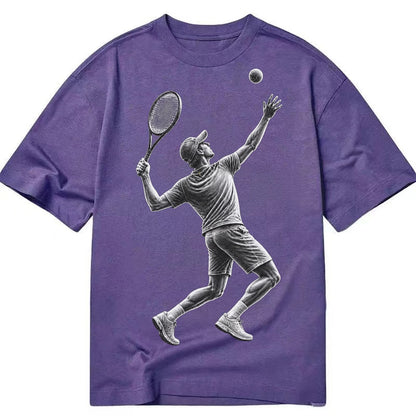 Tennis player serving powerful shot - Classic T-shirt – Purple