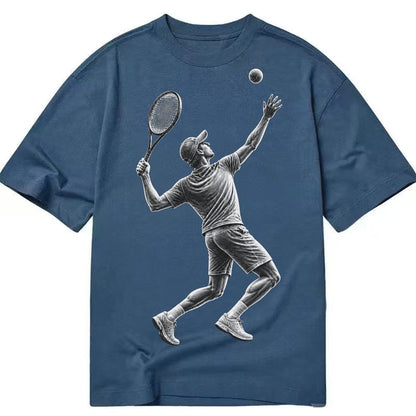 Tennis player serving powerful shot - Classic T-shirt – Twilight
