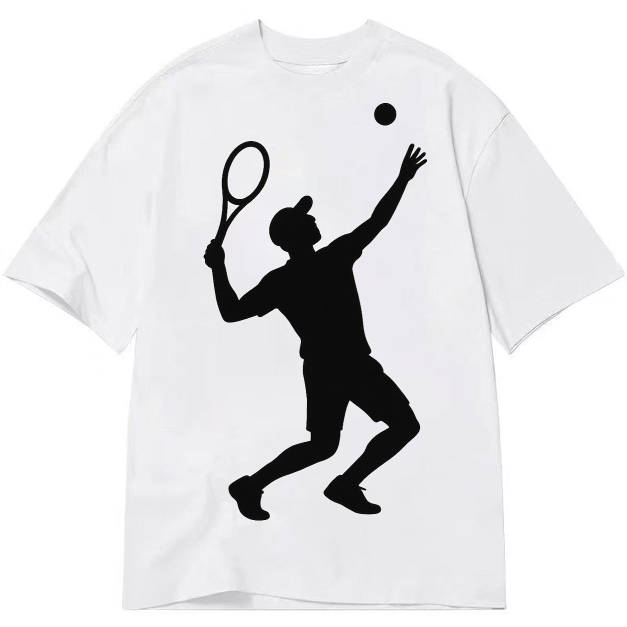 Tennis player serving powerful shot - Classic T-shirt – White