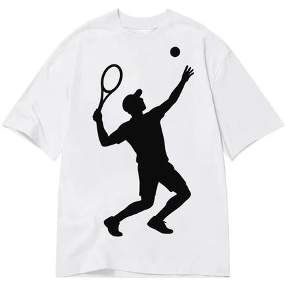 Tennis player serving powerful shot - Classic T-shirt – White