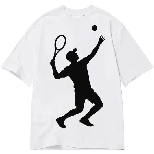 Tennis player serving powerful shot - Classic T-shirt – White