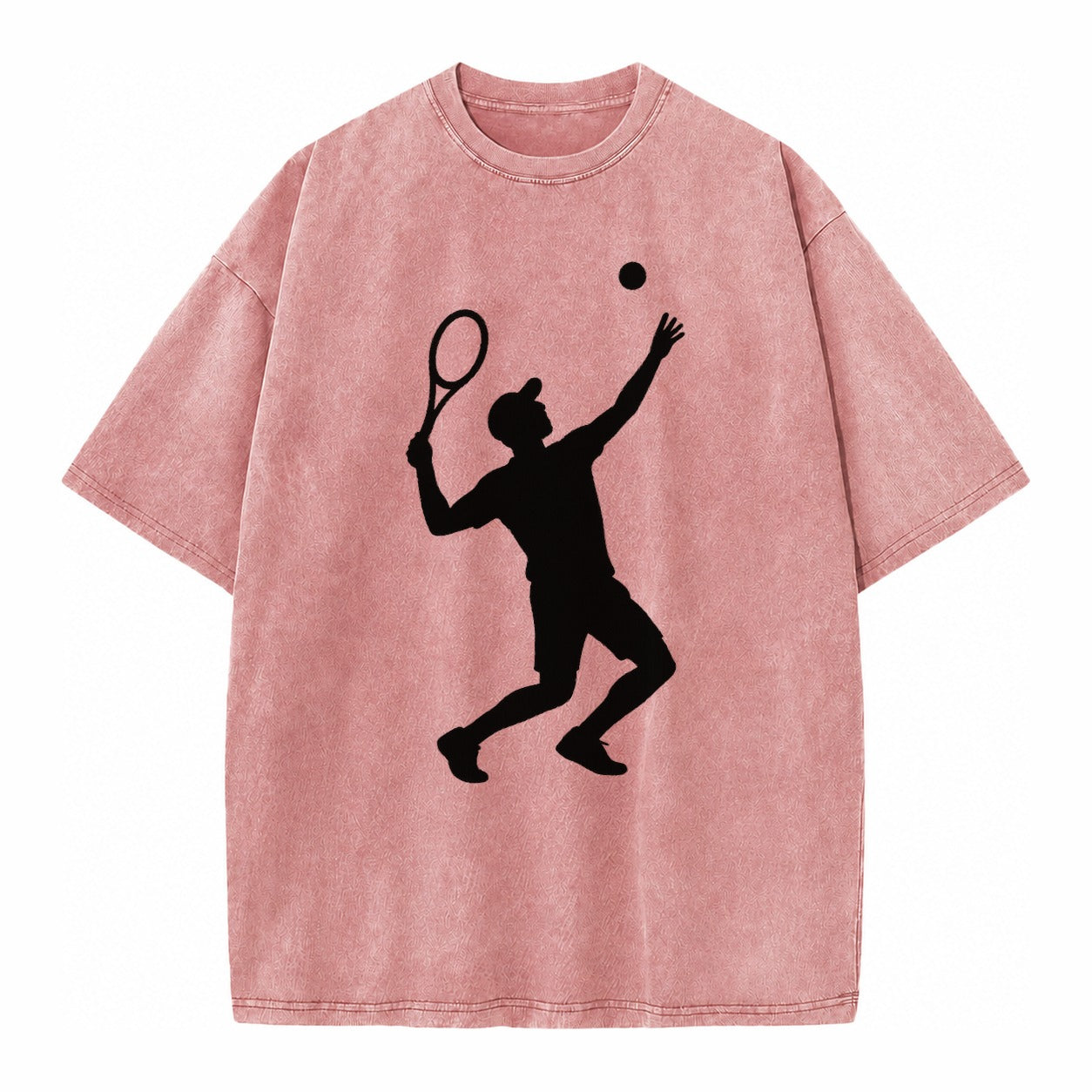 Tennis player serving powerful shot - Vintage T-shirt – Dusty Rose(Rose)