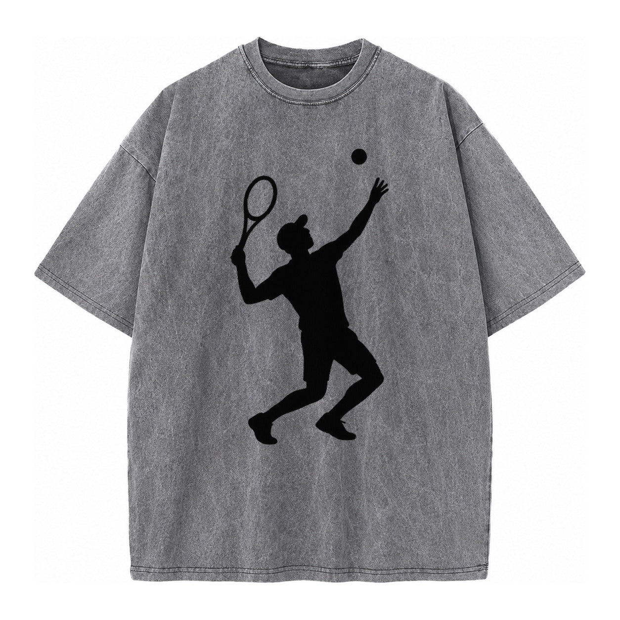 Tennis player serving powerful shot - Vintage T-shirt – Grey