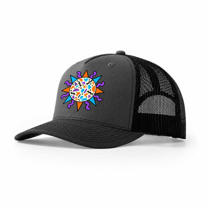 Terrazzo Sun Crazy Styles Trucker Hat – Dark Grey Black