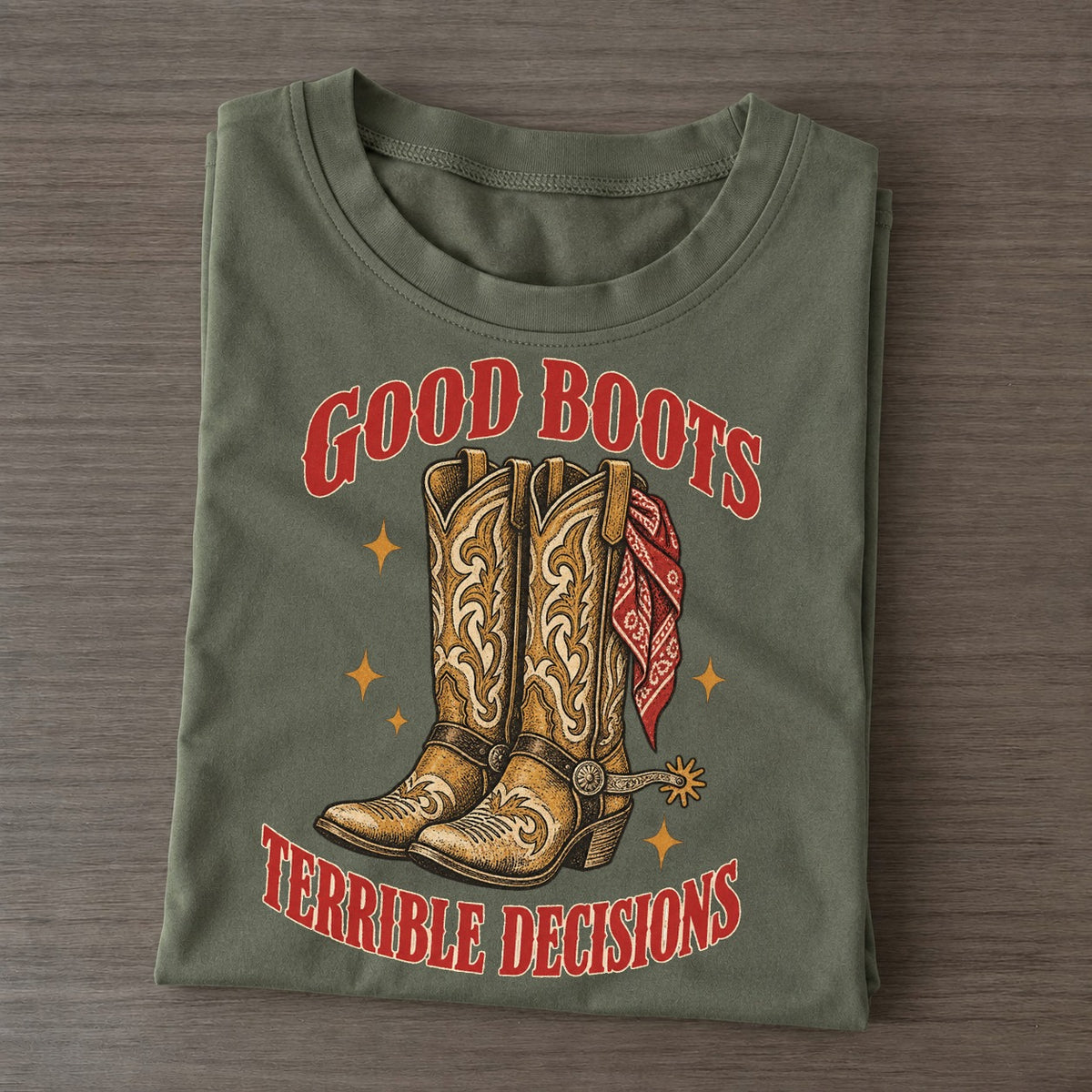 Terrible Decisions Unhinged Affirmations Classic T-shirt – Army Green
